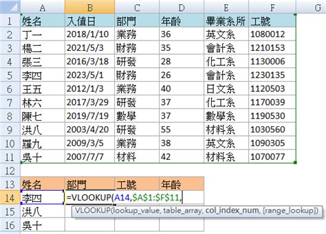 對應表|Excel自動填入對應資料：VLOOKUP函數完整教學